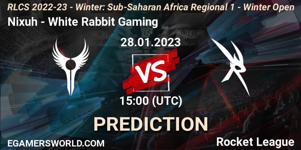 Nixuh - White Rabbit Gaming: ennuste. 28.01.23, Rocket League, RLCS 2022-23 - Winter: Sub-Saharan Africa Regional 1 - Winter Open