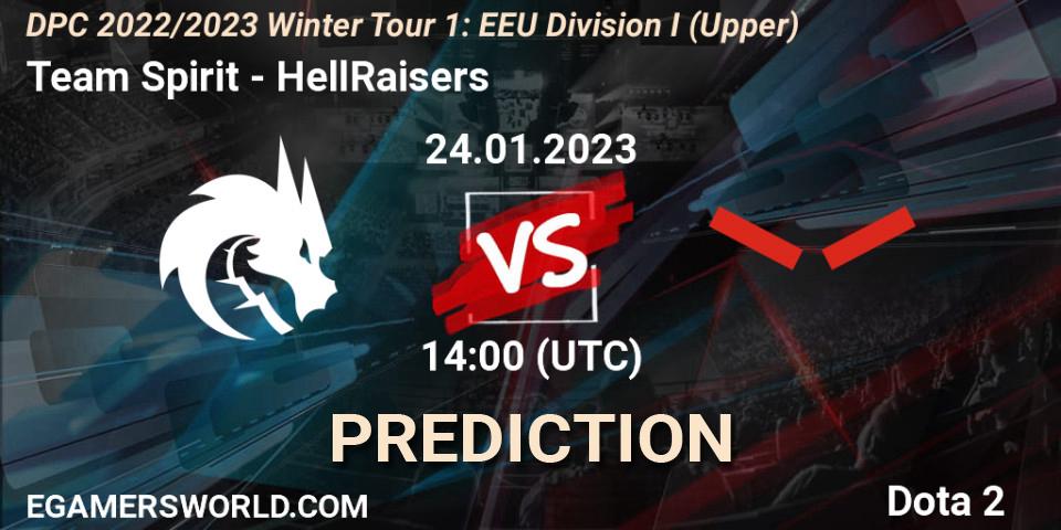 Team Spirit - HellRaisers: ennuste. 24.01.23, Dota 2, DPC 2022/2023 Winter Tour 1: EEU Division I (Upper)