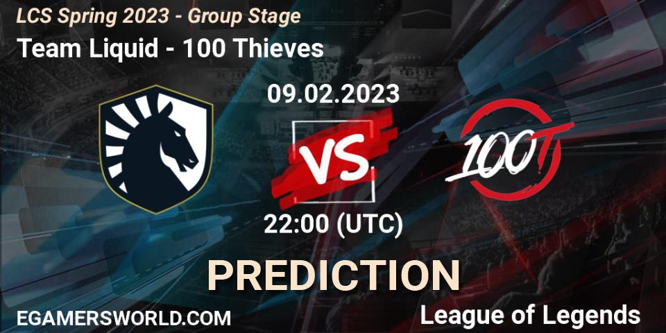 Team Liquid - 100 Thieves: ennuste. 10.02.23, LoL, LCS Spring 2023 - Group Stage