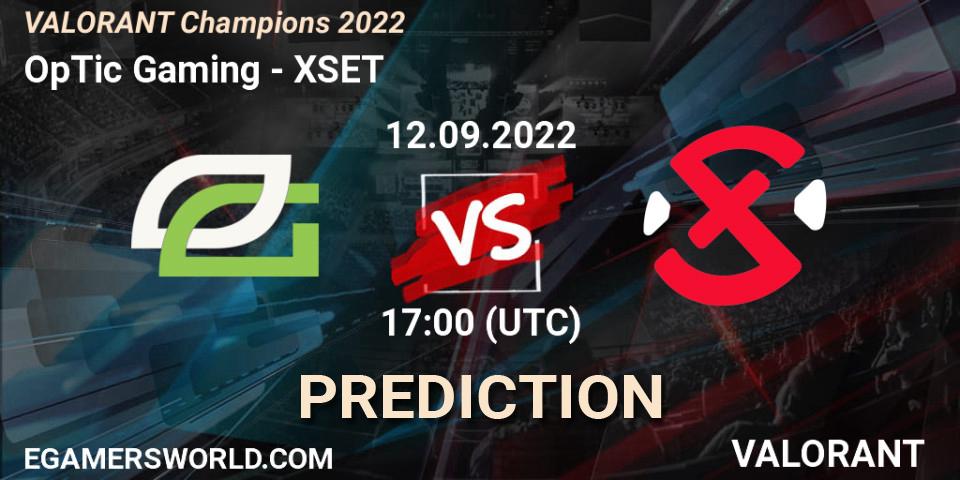 OpTic Gaming - XSET: ennuste. 12.09.22, VALORANT, VALORANT Champions 2022