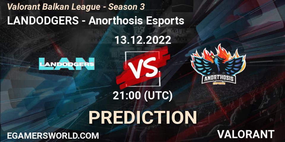 LANDODGERS - Anorthosis Esports: ennuste. 13.12.22, VALORANT, Valorant Balkan League - Season 3