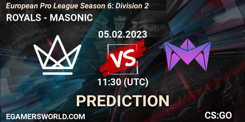 ROYALS - MASONIC: ennuste. 05.02.23, CS2 (CS:GO), European Pro League Season 6: Division 2