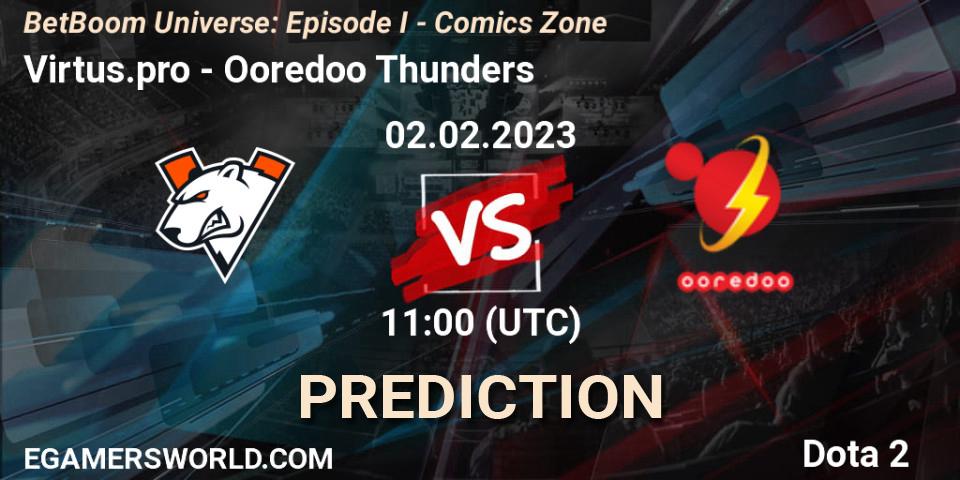 Virtus.pro - Ooredoo Thunders: ennuste. 02.02.23, Dota 2, BetBoom Universe: Episode I - Comics Zone