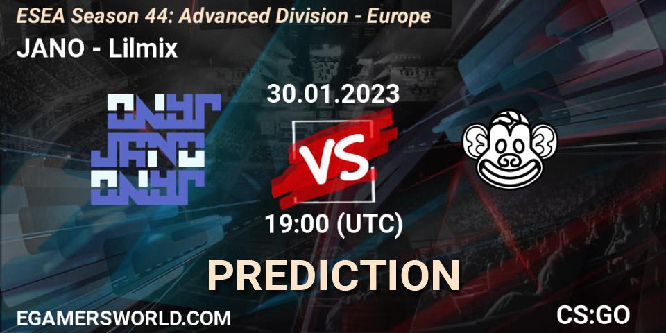 JANO - Lilmix: ennuste. 02.02.23, CS2 (CS:GO), ESEA Season 44: Advanced Division - Europe