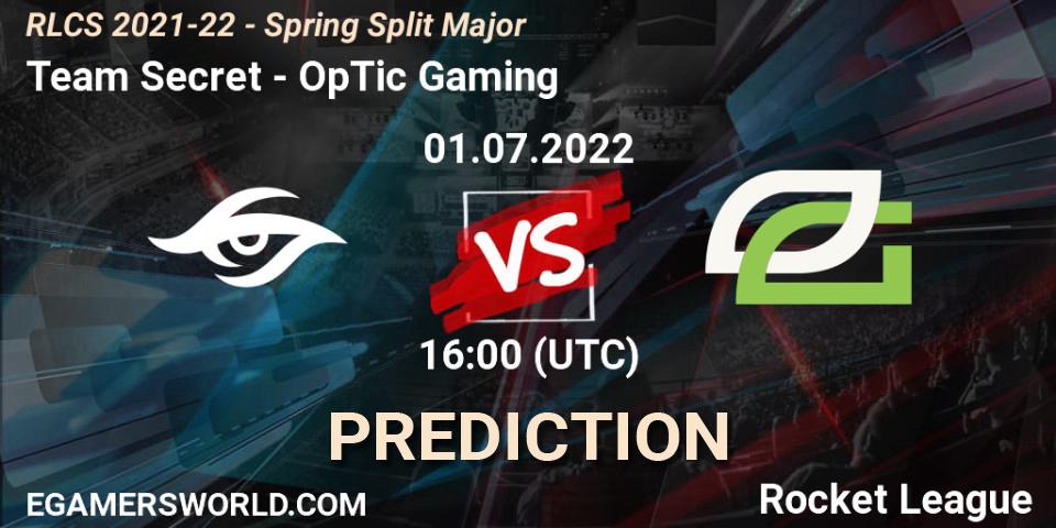 Team Secret - OpTic Gaming: ennuste. 01.07.22, Rocket League, RLCS 2021-22 - Spring Split Major