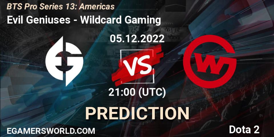 Evil Geniuses - Wildcard Gaming: ennuste. 05.12.22, Dota 2, BTS Pro Series 13: Americas