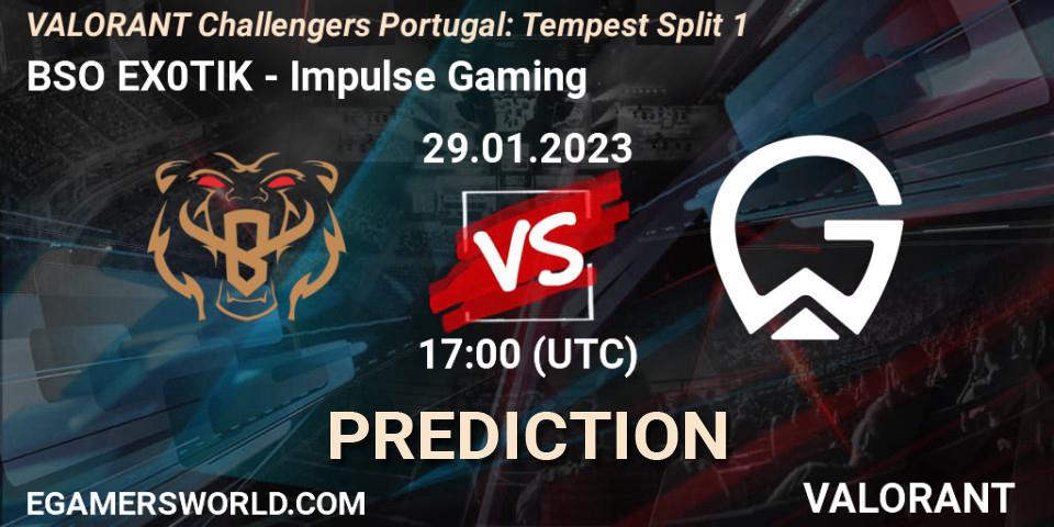 BSO EX0TIK - Impulse Gaming: ennuste. 29.01.23, VALORANT, VALORANT Challengers 2023 Portugal: Tempest Split 1