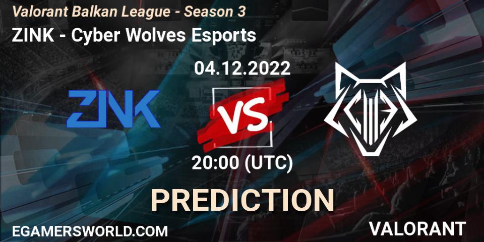 ZINK - Cyber Wolves Esports: ennuste. 04.12.22, VALORANT, Valorant Balkan League - Season 3