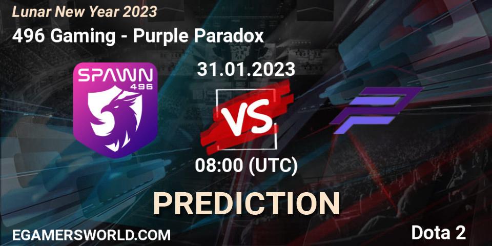 496 Gaming - Purple Paradox: ennuste. 31.01.23, Dota 2, Lunar New Year 2023