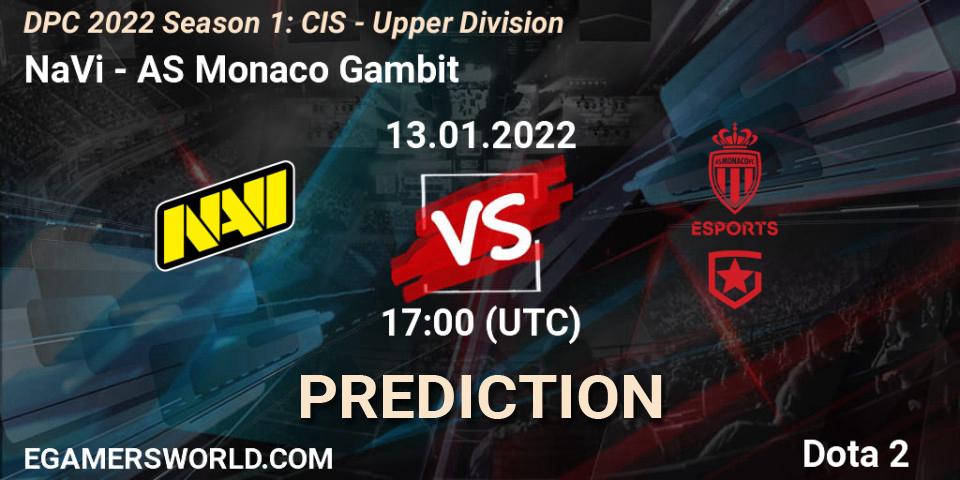 NaVi - AS Monaco Gambit: ennuste. 13.01.22, Dota 2, DPC 2022 Season 1: CIS - Upper Division