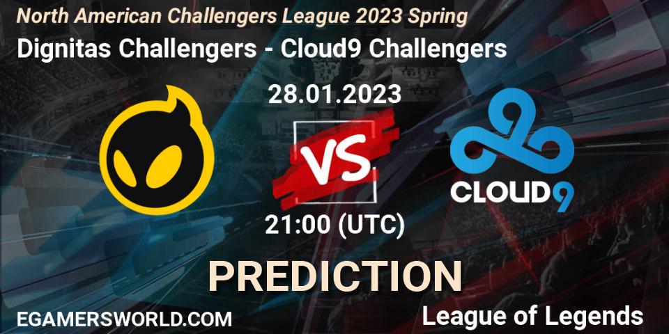 Dignitas Challengers - Cloud9 Challengers: ennuste. 28.01.23, LoL, NACL 2023 Spring - Group Stage