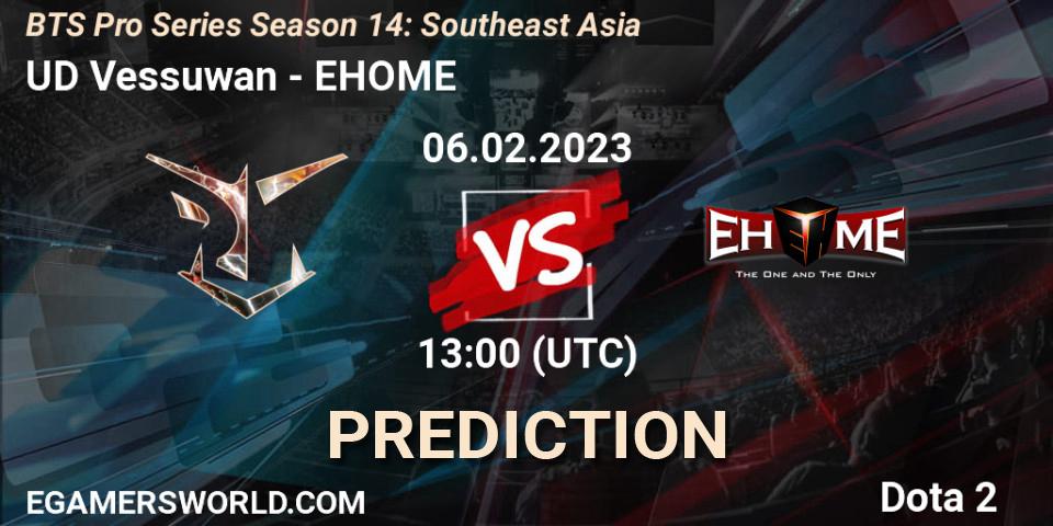 UD Vessuwan - EHOME: ennuste. 06.02.23, Dota 2, BTS Pro Series Season 14: Southeast Asia