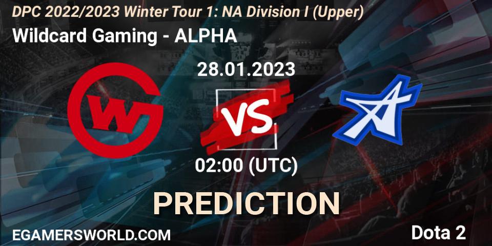 Wildcard Gaming - ALPHA: ennuste. 28.01.23, Dota 2, DPC 2022/2023 Winter Tour 1: NA Division I (Upper)