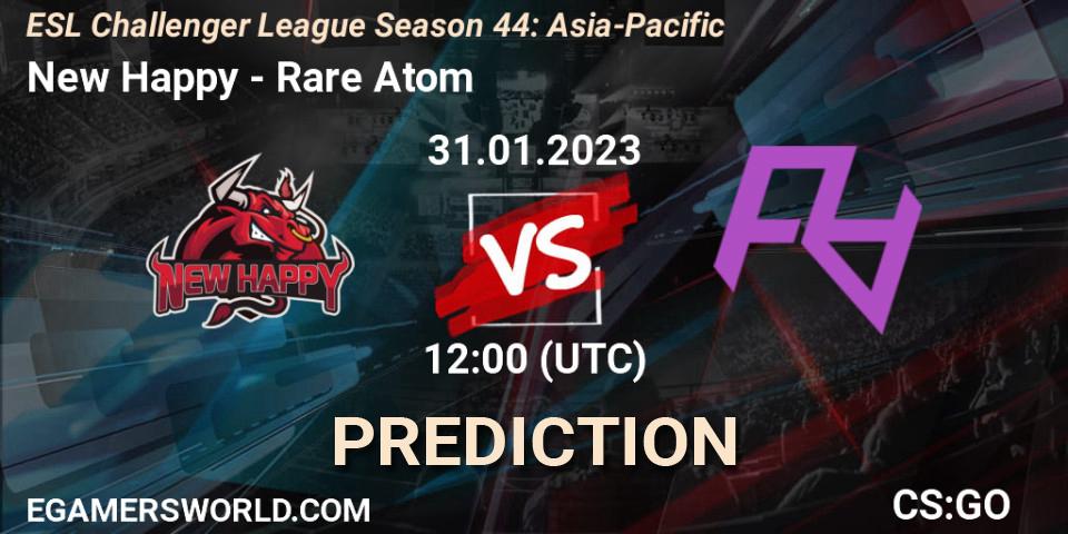 New Happy - Rare Atom: ennuste. 31.01.23, CS2 (CS:GO), ESL Challenger League Season 44: Asia-Pacific