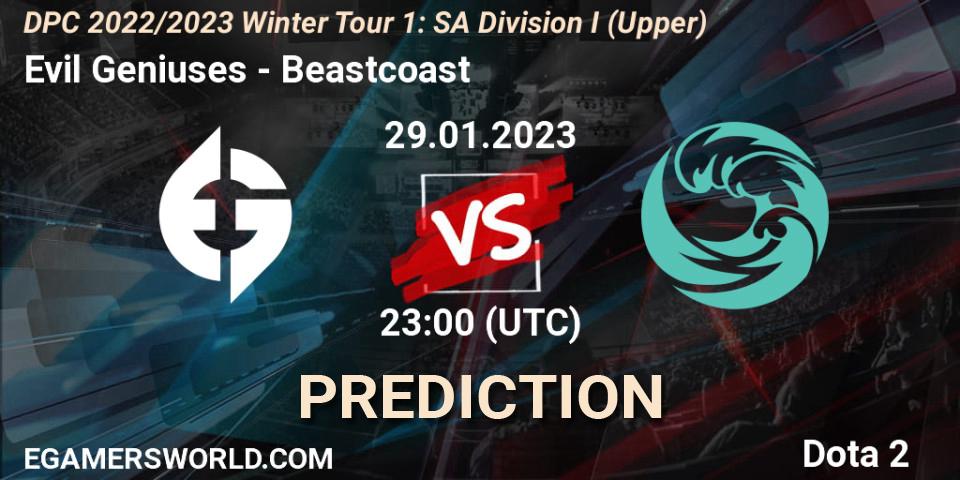 Evil Geniuses - Beastcoast: ennuste. 29.01.23, Dota 2, DPC 2022/2023 Winter Tour 1: SA Division I (Upper) 