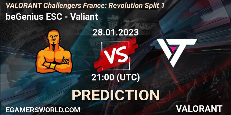 beGenius ESC - Valiant: ennuste. 28.01.23, VALORANT, VALORANT Challengers 2023 France: Revolution Split 1