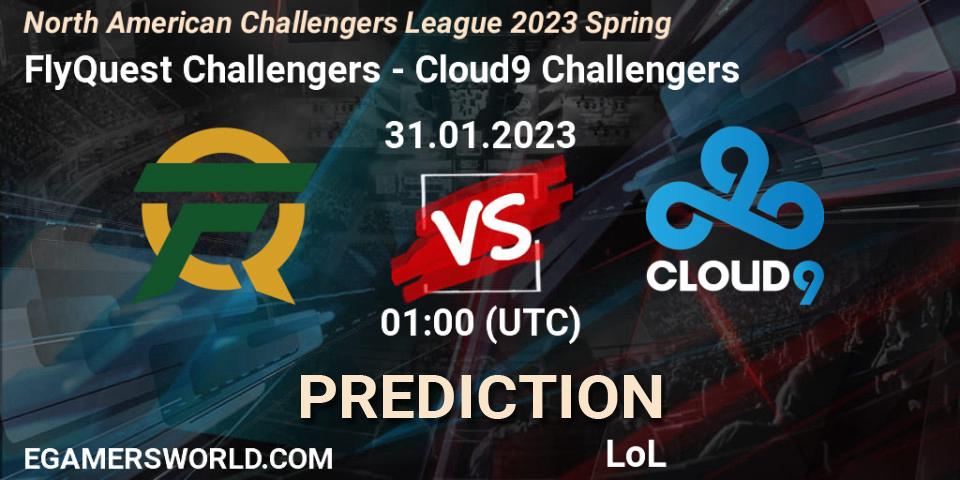 FlyQuest Challengers - Cloud9 Challengers: ennuste. 31.01.23, LoL, NACL 2023 Spring - Group Stage