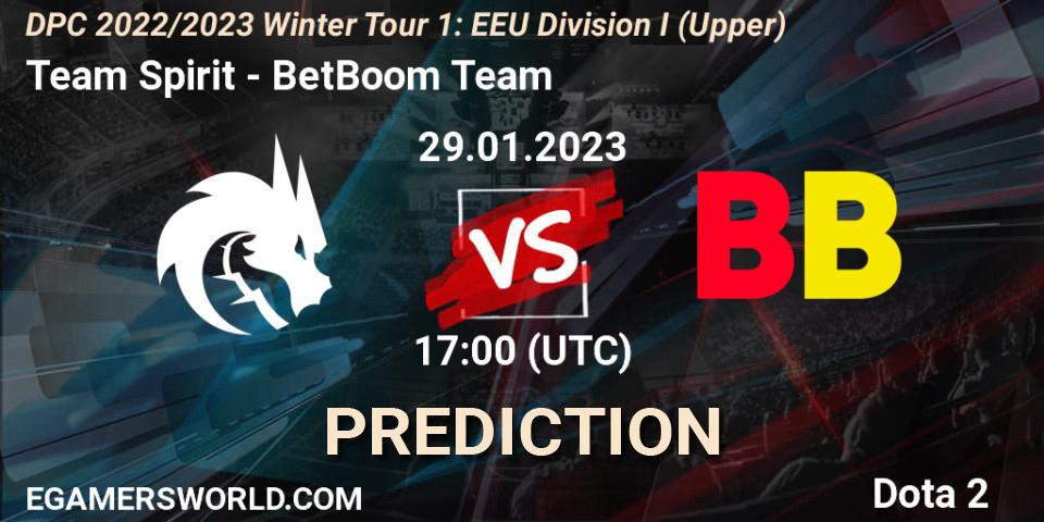 Team Spirit - BetBoom Team: ennuste. 29.01.23, Dota 2, DPC 2022/2023 Winter Tour 1: EEU Division I (Upper)