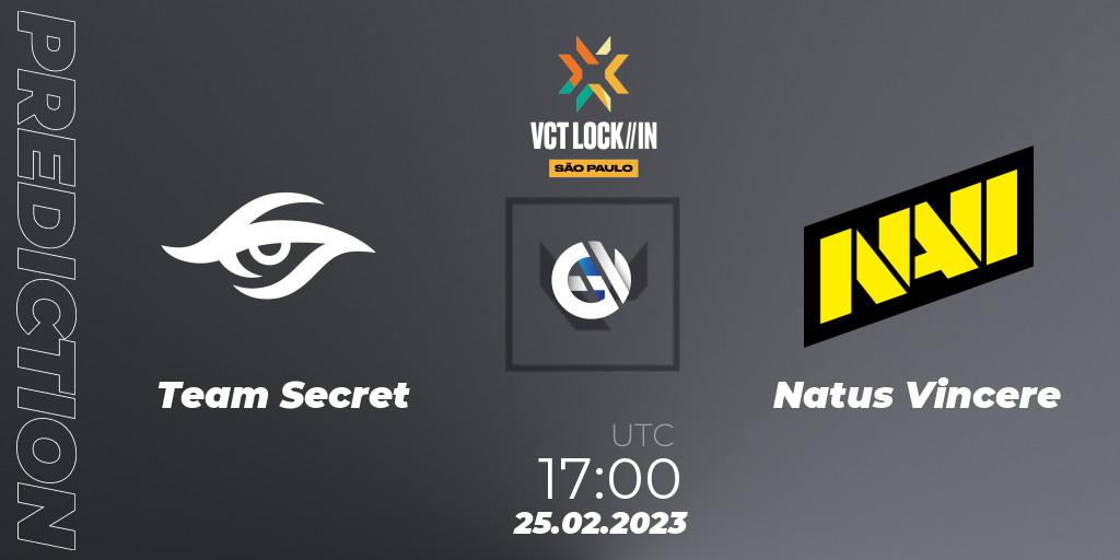 Team Secret - Natus Vincere: ennuste. 25.02.23, VALORANT, VALORANT Champions Tour 2023: LOCK//IN São Paulo