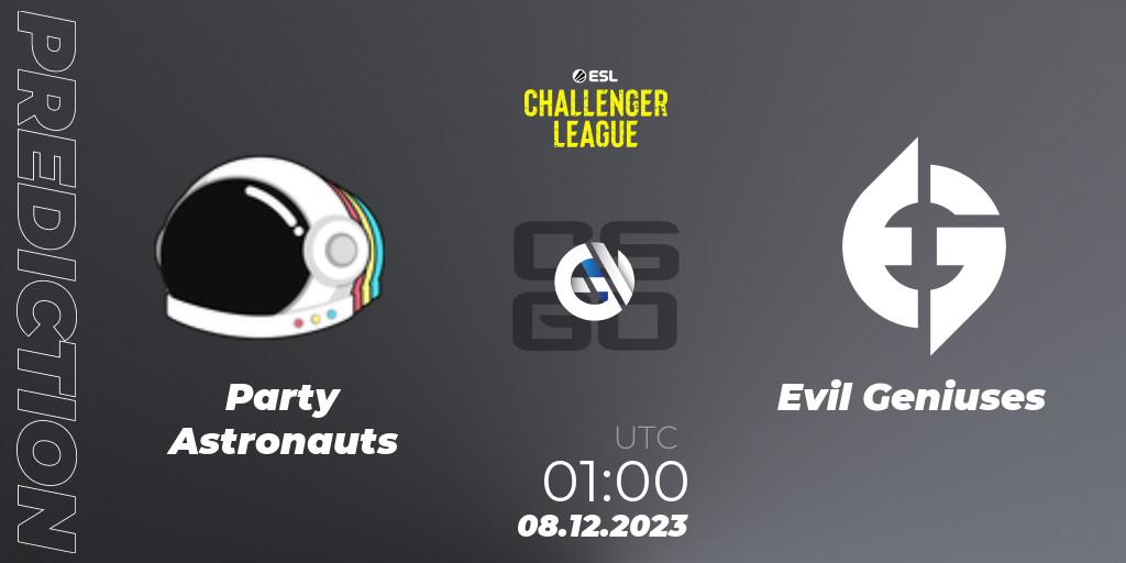 Party Astronauts - Evil Geniuses: ennuste. 08.12.23, CS2 (CS:GO), ESL Challenger League Season 46: North America
