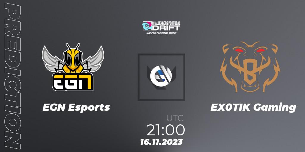 EGN Esports - EX0TIK Gaming: ennuste. 16.11.23, VALORANT, VALORANT Challengers 2023 Portugal: Drift