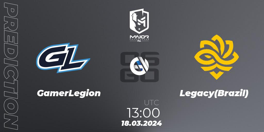 GamerLegion - Legacy(Brazil): ennuste. 18.03.24, CS2 (CS:GO), PGL CS2 Major Copenhagen 2024 Challengers Stage