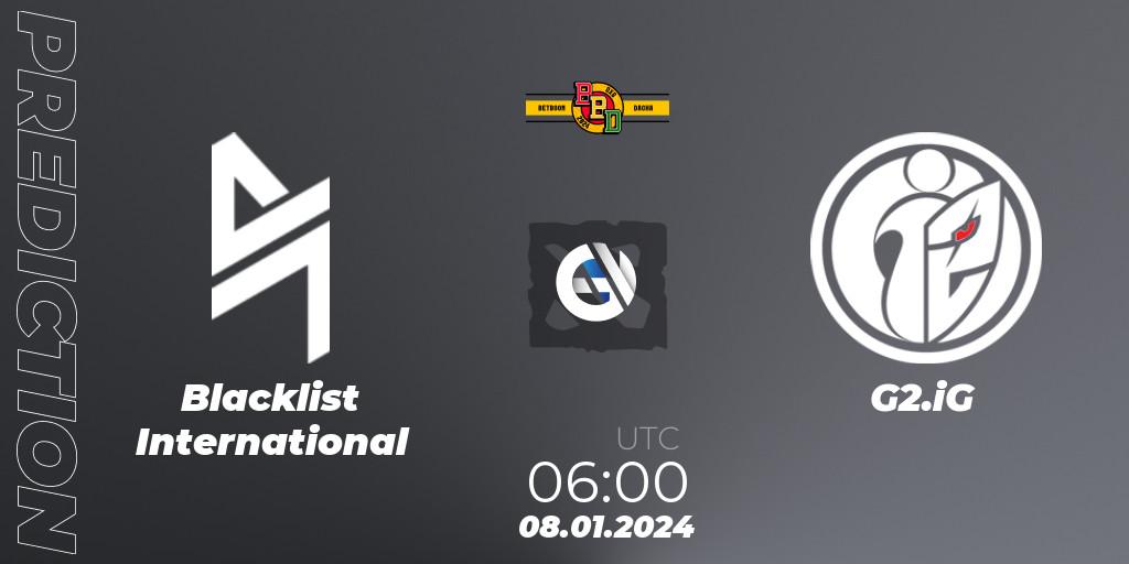Blacklist International - G2.iG: ennuste. 08.01.24, Dota 2, BetBoom Dacha Dubai 2024: SEA and CN Closed Qualifier