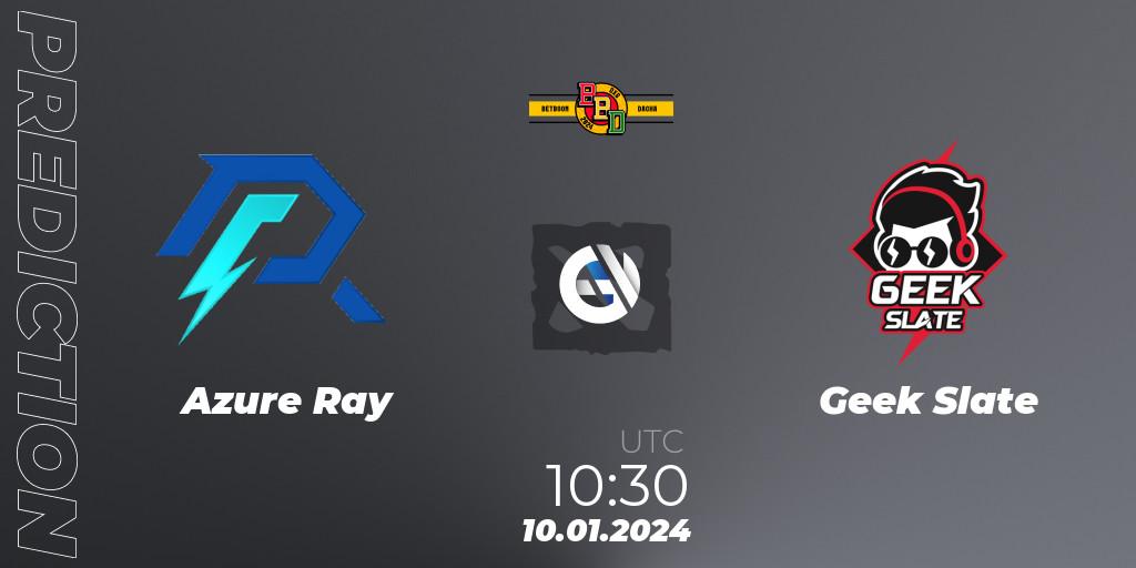 Azure Ray - Geek Slate: ennuste. 10.01.24, Dota 2, BetBoom Dacha Dubai 2024: SEA and CN Closed Qualifier