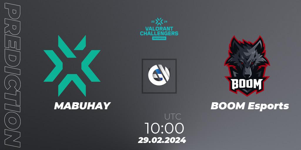 MABUHAY - BOOM Esports: ennuste. 29.02.24, VALORANT, VALORANT Challengers Indonesia 2024: Split 1