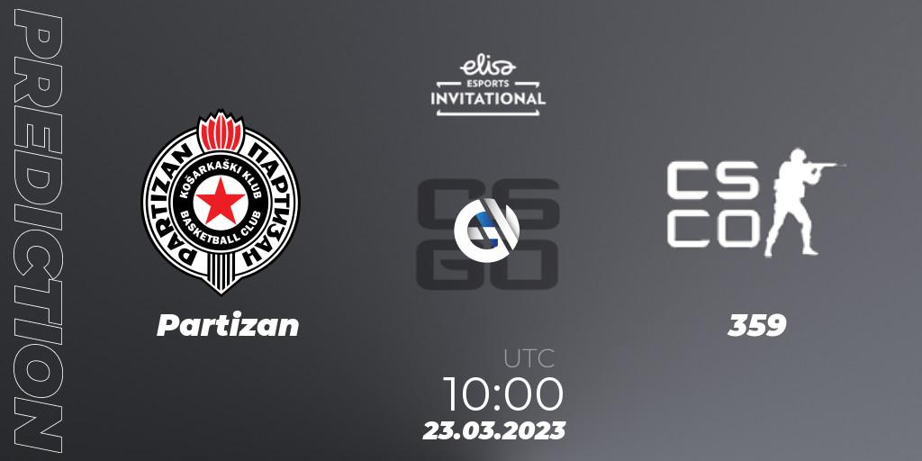 Partizan - 359: ennuste. 23.03.23, CS2 (CS:GO), Elisa Invitational Spring 2023 Contenders