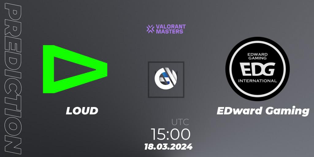 LOUD - EDward Gaming: ennuste. 18.03.24, VALORANT, VCT 2024: Masters Madrid