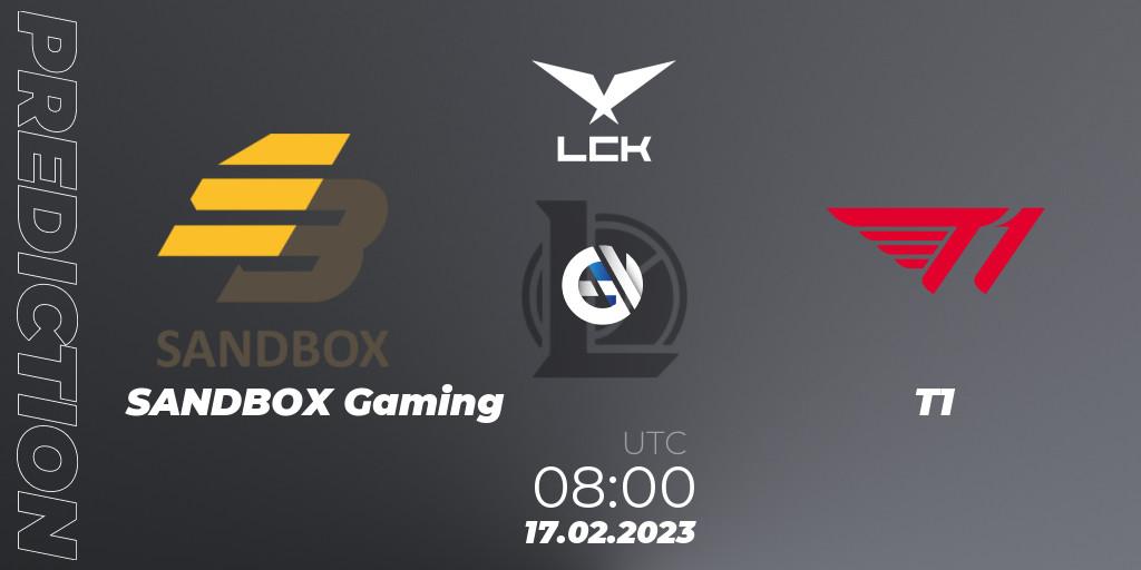 SANDBOX Gaming - T1: ennuste. 17.02.23, LoL, LCK Spring 2023 - Group Stage