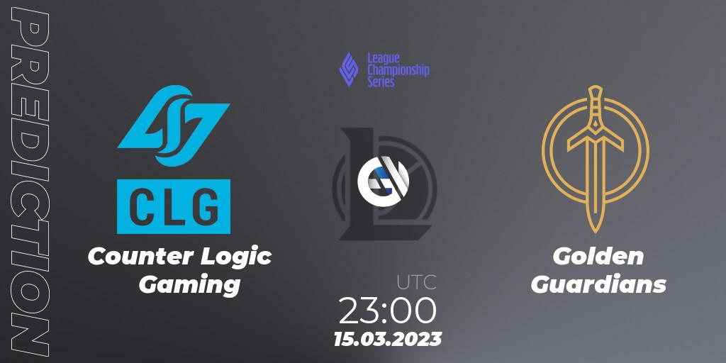 Counter Logic Gaming - Golden Guardians: ennuste. 16.03.23, LoL, LCS Spring 2023 - Group Stage