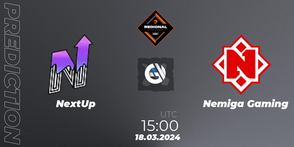 NextUp - Nemiga Gaming: ennuste. 27.03.24, Dota 2, RES Regional Series: EU #1