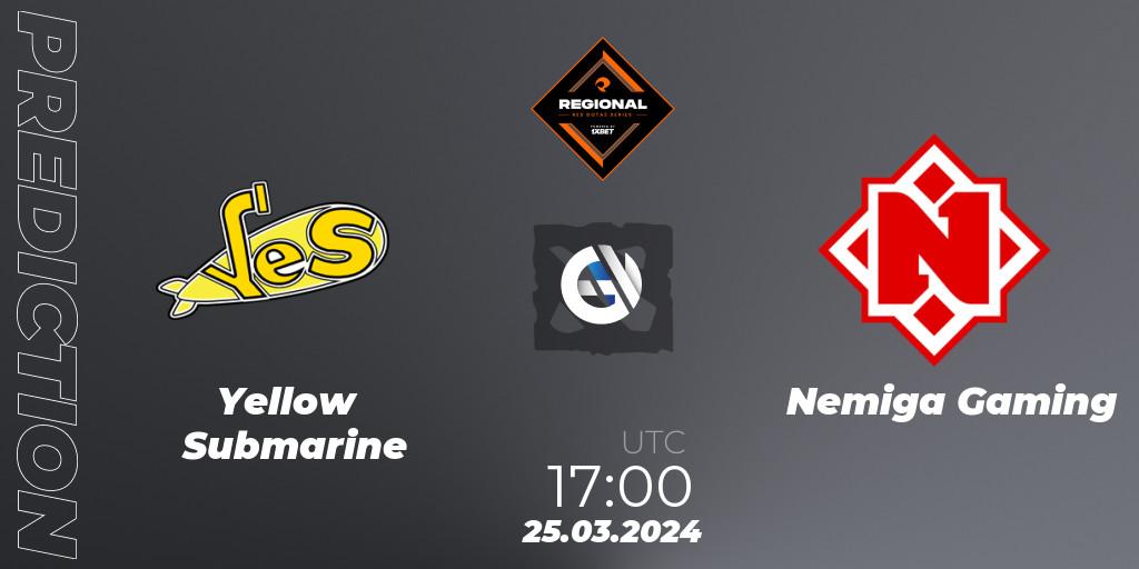Yellow Submarine - Nemiga Gaming: ennuste. 25.03.24, Dota 2, RES Regional Series: EU #1