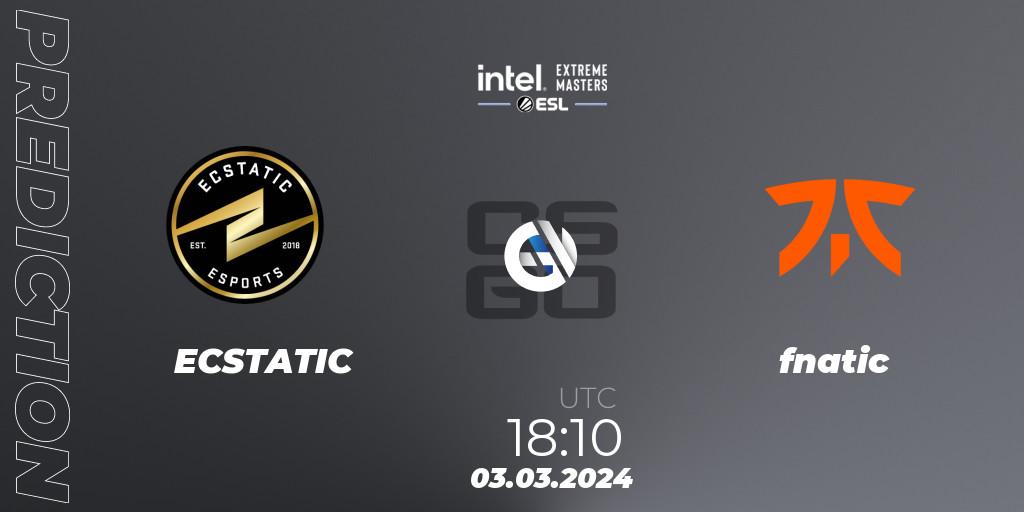 ECSTATIC - fnatic: ennuste. 03.03.24, CS2 (CS:GO), Intel Extreme Masters Dallas 2024: European Open Qualifier #1