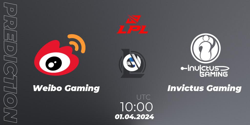 Weibo Gaming - Invictus Gaming: ennuste. 01.04.24, LoL, LPL Spring 2024 - Playoffs