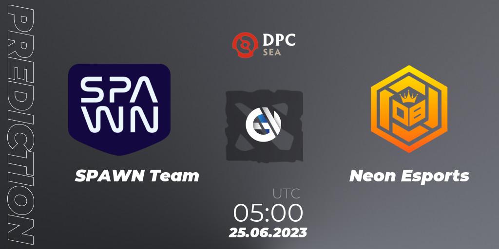 SPAWN Team - Neon Esports: ennuste. 25.06.23, Dota 2, DPC 2023 Tour 3: SEA Division II (Lower)