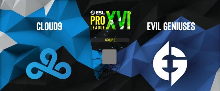 Cloud9 saa ensimmäisen voiton ESL Pro League -kauden 16 lohkovaiheessa. Kuva 1